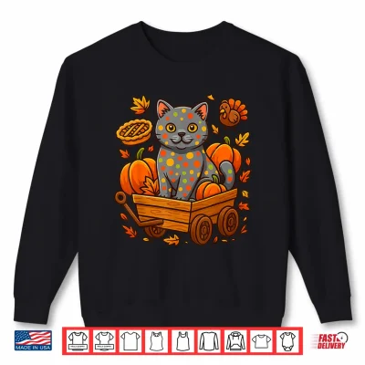 Sweatshirt Thankful British Shorthair Cat Kitten Thanksgiving Pumpkin P Shirt