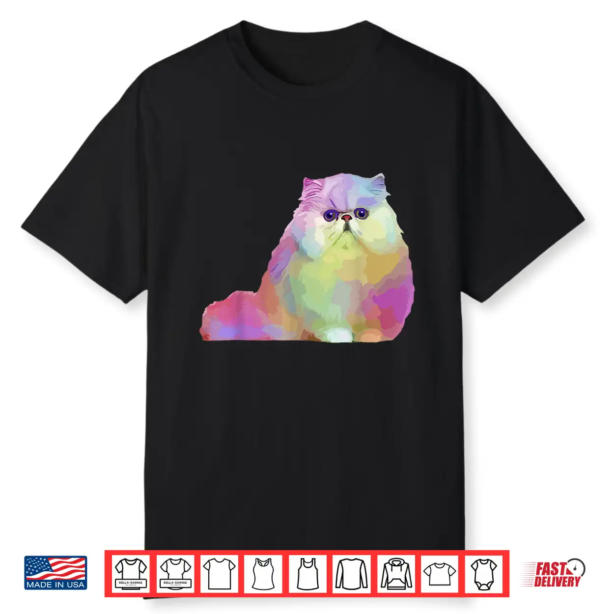 Cat Lover Gifts Persian Cat Womens Colorful Persian Cat Mens Shirt