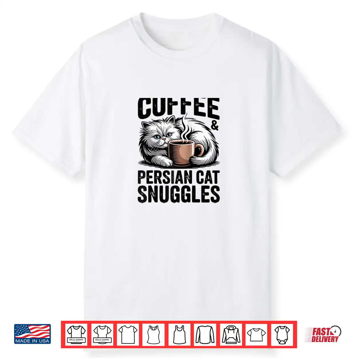Cute Persian Cat Coffee Shirt