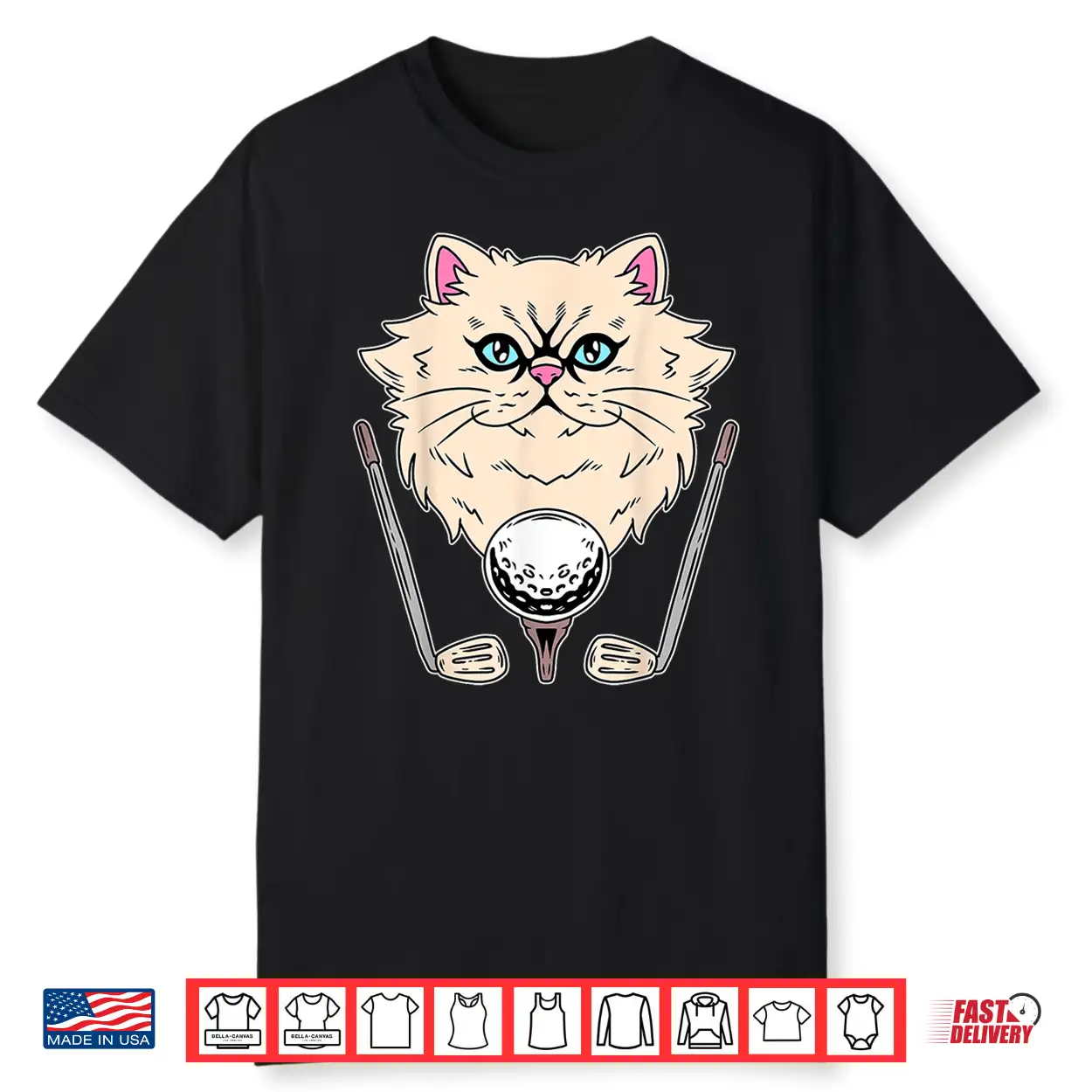 Golf Ball Golfing Golf Club Golfer Persian Cat Shirt