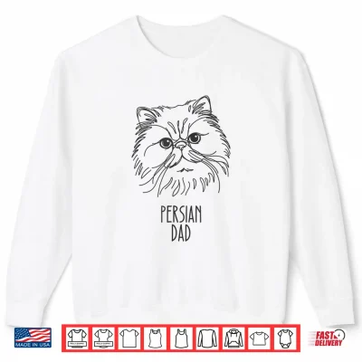 Sweatshirt Line Art Best Cat Dad Men Persian Cat Shirt