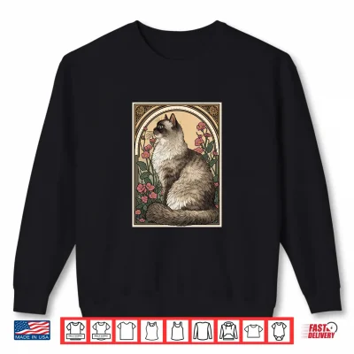 Sweatshirt Persian Cat Art Nouveau Style Design Shirt