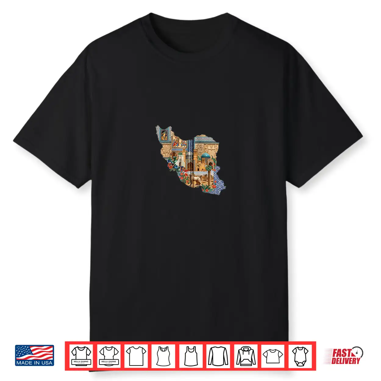 Persian Cat Iran Map Collage Travel Souvenir Persian Iranian Shirt