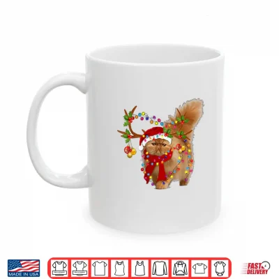 Mug Persian Cat Gorgeous Reindeer Christmas Tree Light Xmas Shirt