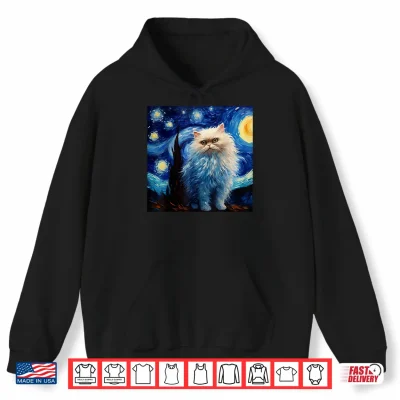 Hoodie Persian Cat Starry Night Persian Cat Starry Night Shirt