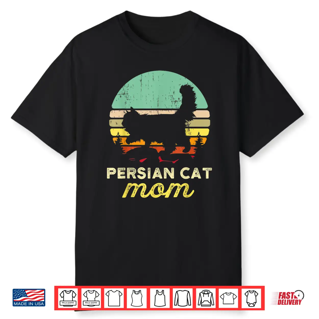 Retro Persian Cat Mom Gift Pet Owner Gift Cute Persian Cat Shirt
