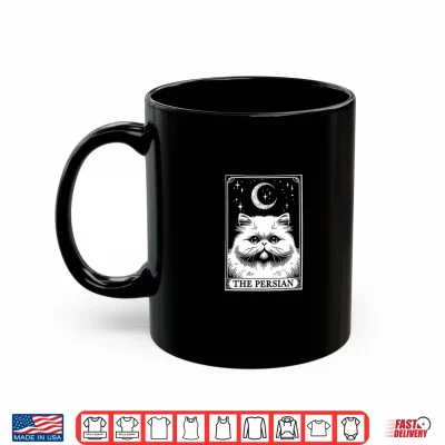 Mug Tarot Card Vintage Crescent Moon Persian Cat Mom Cat Lovers Shirt