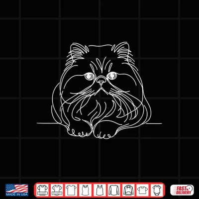 Design Simple Line Art Persian Cat Shirt