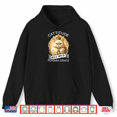 Hoodie Cattitude With A Touch Of Persian Grace Persian Cat Owners Shirt