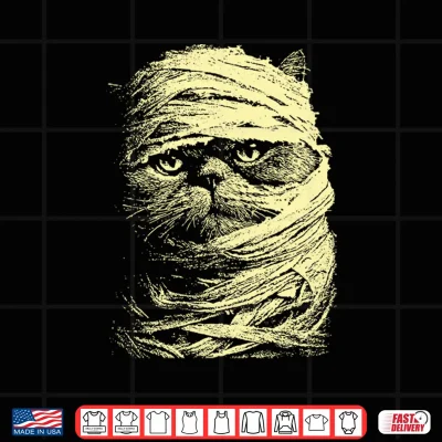 Design Creepy Cute Persian Cat Spooky Halloween Scary Feline Mummy Shirt