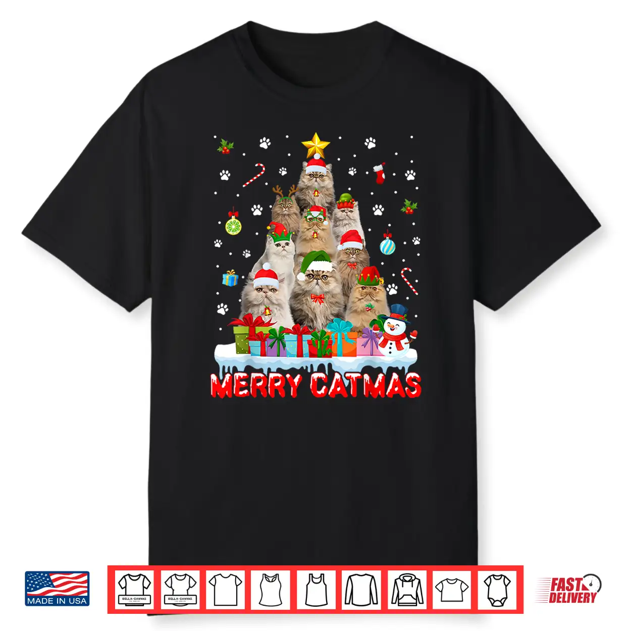 Funny Persian Cat Lovers Cute Holiday Christmas Tree Shirt