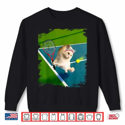 Sweatshirt Persian Cat Playing Tennis Shirt