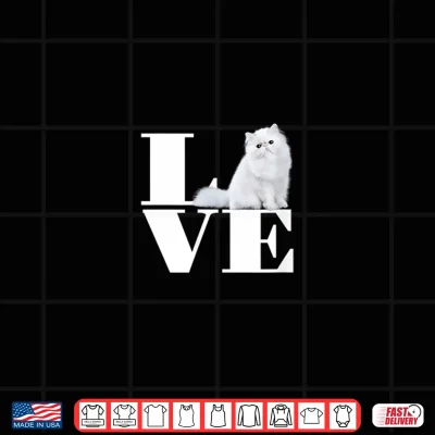 Design White persian cat love Shirt