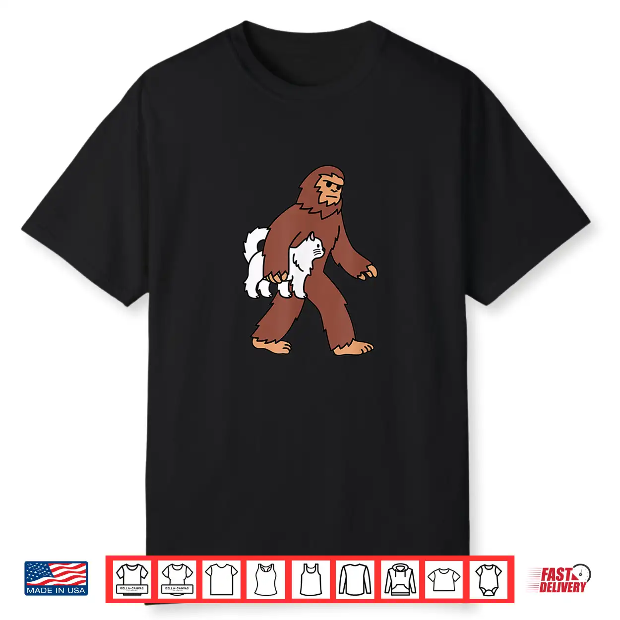 Bigfoot Sasquatch Carrying Persian Cat Pet Shirt
