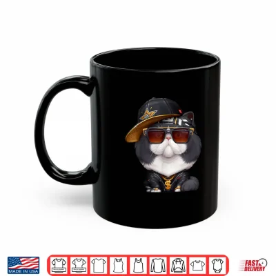 Mug Black White Persian Cat Hip Hop Super Star Shirt