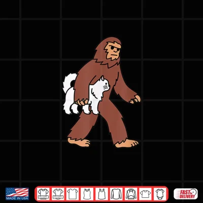 Design Bigfoot Sasquatch Carrying Persian Cat Pet Shirt