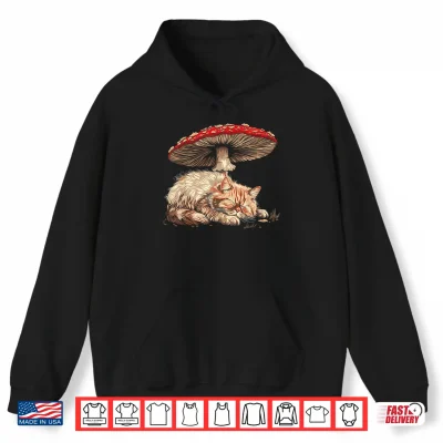 Hoodie Cute Persian Cat Cottagecore Aesthetic Under The Mushroom Shirt