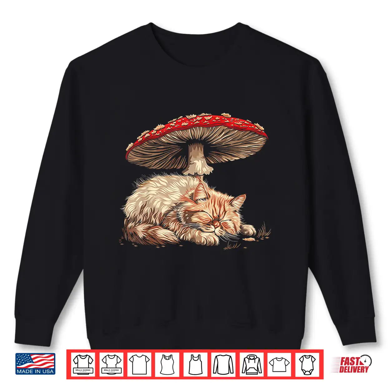 Cute Persian Cat Cottagecore Aesthetic Under The Mushroom Shirt