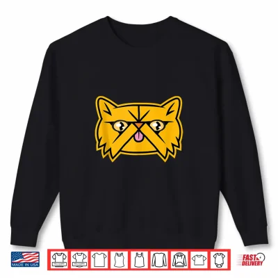 Sweatshirt Cute Smooshed Face Orange Persian Cat Graphic Shirt