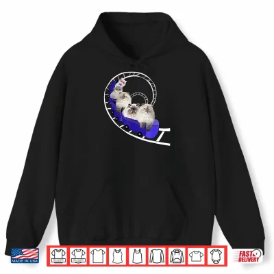 Hoodie Funny Persian Cats Gifts Cat Lovers Roller Coaster Womens Shirt