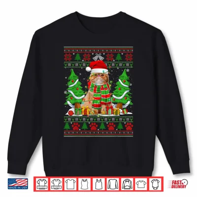 Funny Persian Cat Santa Hat Ugly Christmas Sweater Xmas Pjs Shirt 2 Sweatshirt Funny Persian Cat Santa Hat Ugly Christmas Sweater Xmas PJS Shirt