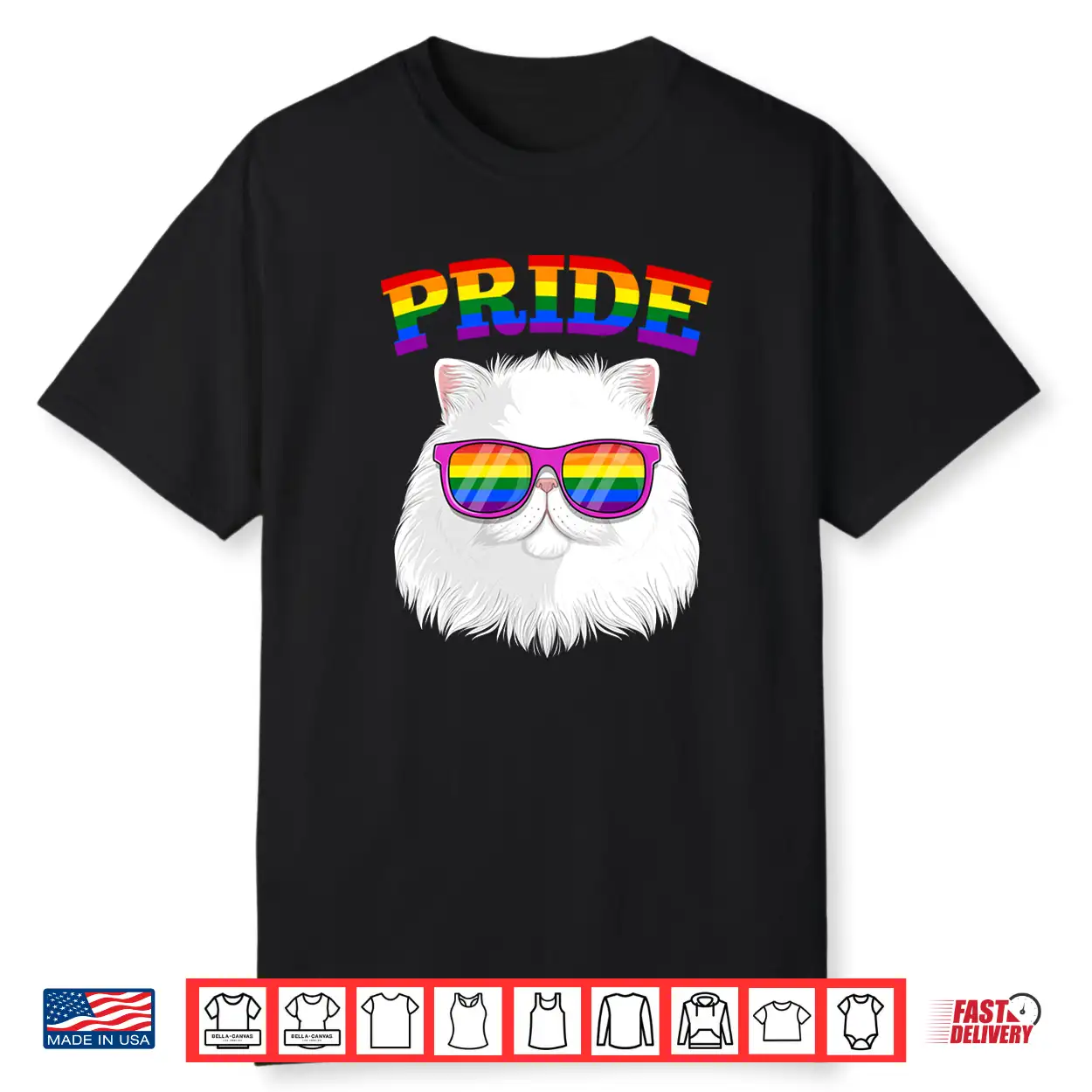 Lgbt Persian Cat Gay Pride Rainbow Lgbtq Kitty Cute Shirt