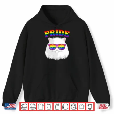 Hoodie LGBT Persian Cat Gay Pride Rainbow LGBTQ Kitty Cute Shirt