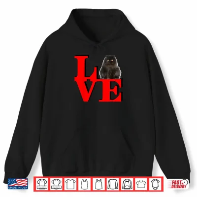 Hoodie Persian Black Cat Love Park I love my Cat Shirt