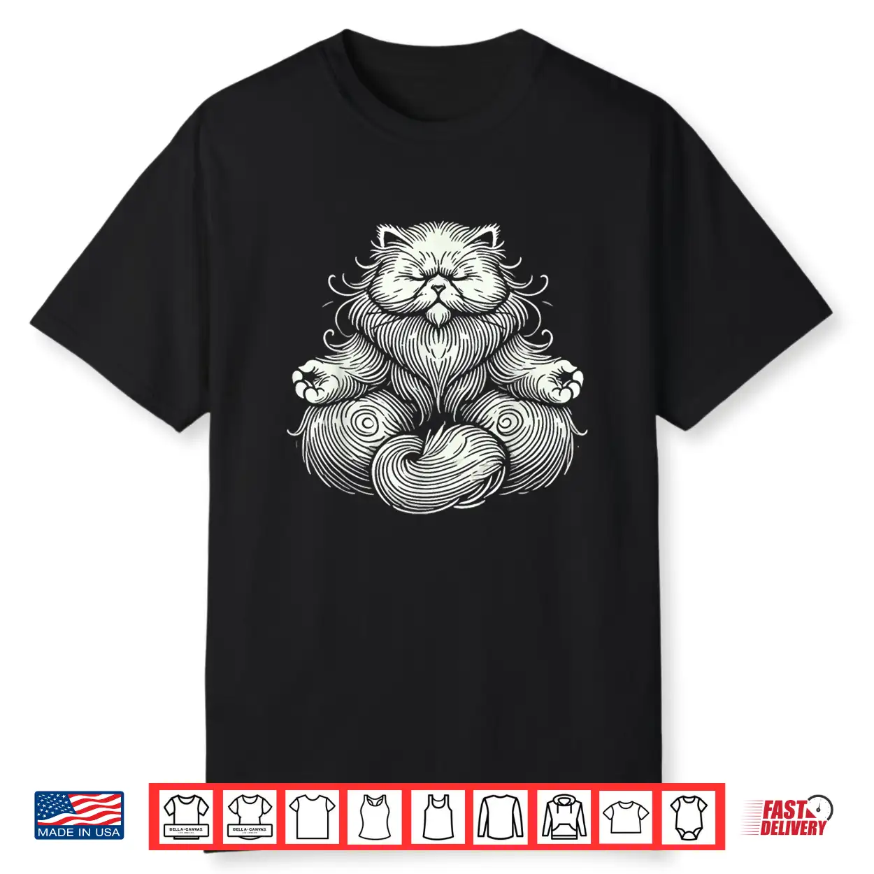Persian Cat Meditation Zen Pose Yoga Feline Shirt