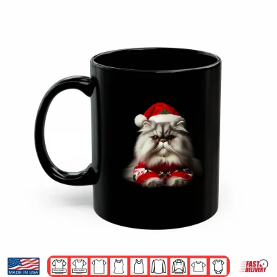 Mug White Persian Cat With Santa Hat Christmas Xmas Owner Lover Shirt