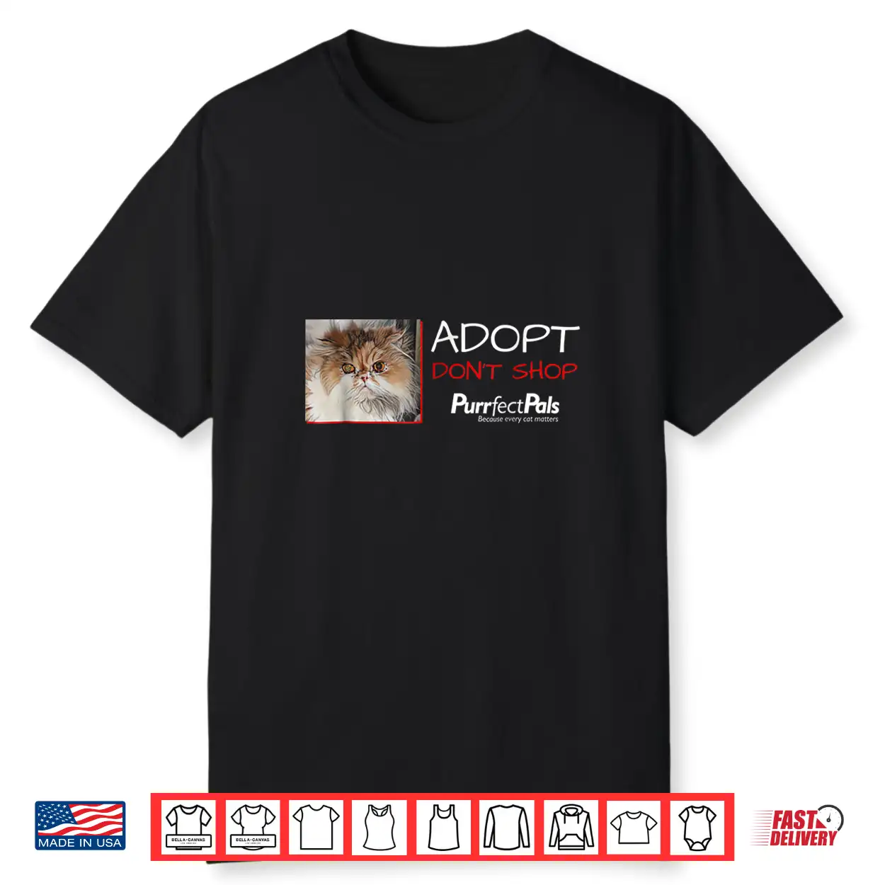 Animal Rescue Shirt With Persian Cat  Adopt Don’T Shop