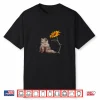 Furry Persian Cat Looking At The Sunflower Shirt