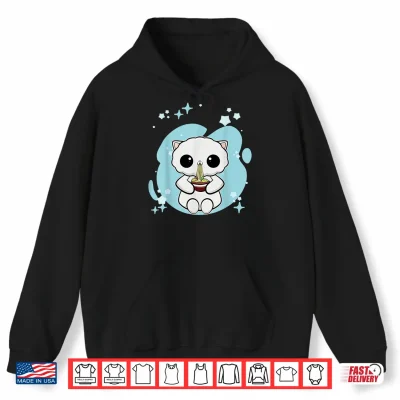 Hoodie Cute Persian Cat Anime Kitten Ramen Shirt