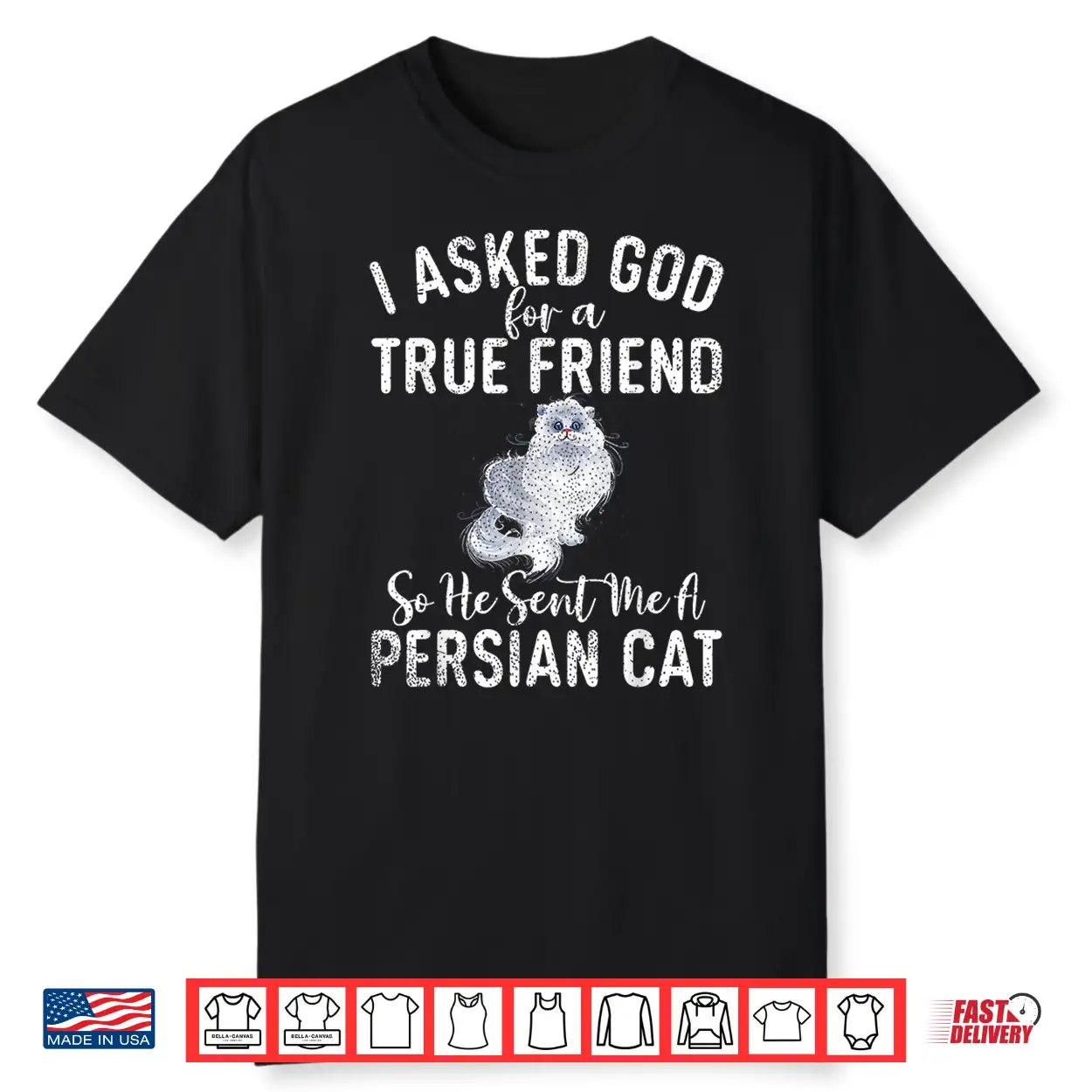 I Asked God For A True Friend So He Sent Me A Persian Cat Shirt For Men Women