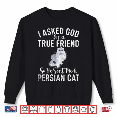 Sweatshirt I asked God for a true Friend so he sent me a Persian Cat Shirt for Men Women
