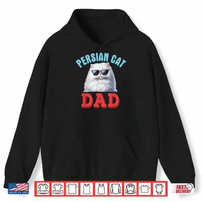 Hoodie Persian Cat Costume Cat Sunglasses Fathers Day Family Shirt