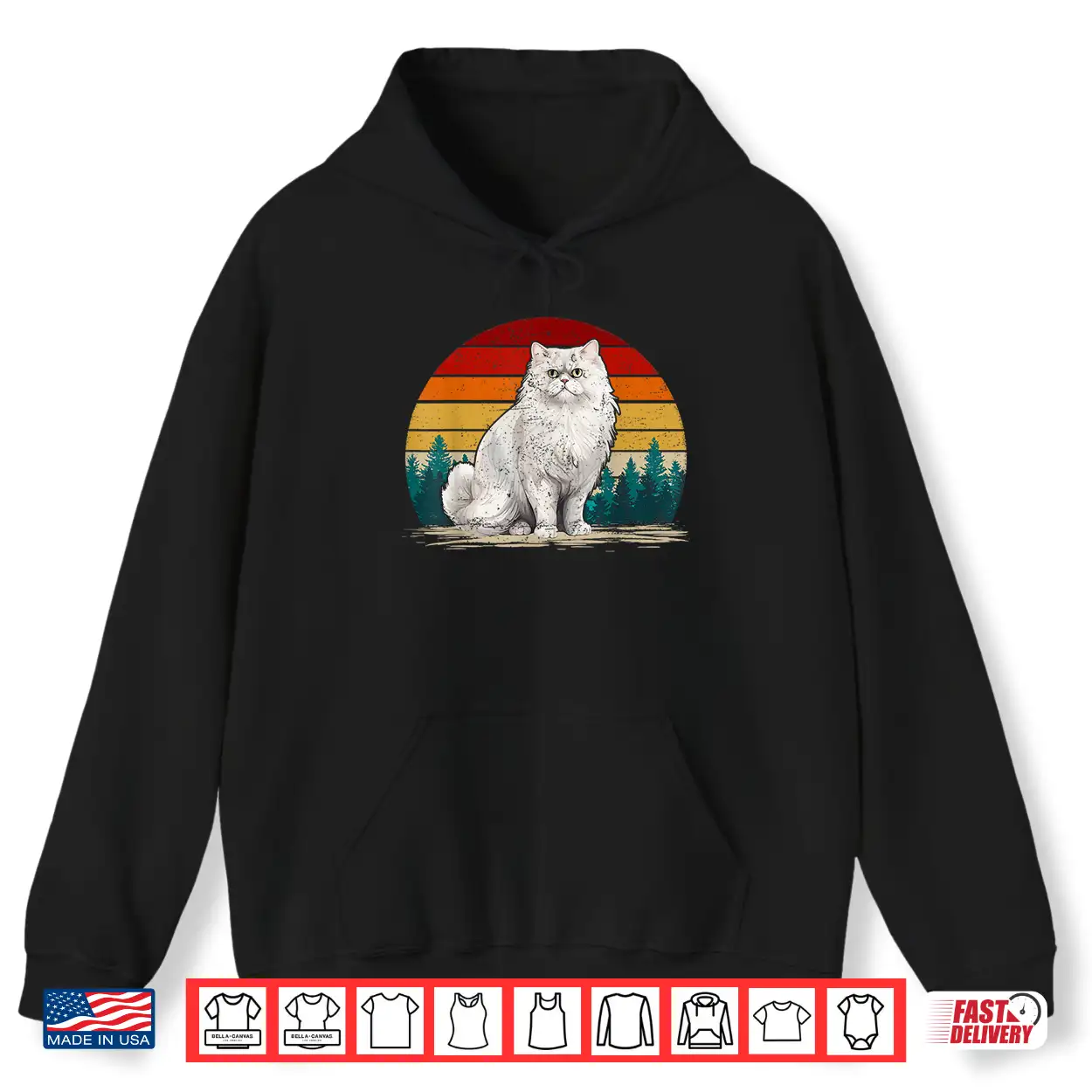 Persian Cat Lover Retro Style Distressed Vintage Persian Cat Shirt