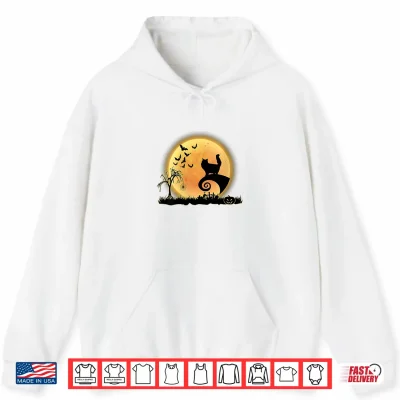Hoodie Womens Persian Cat Scary And Moon Funny Kitty Halloween Costume Shirt