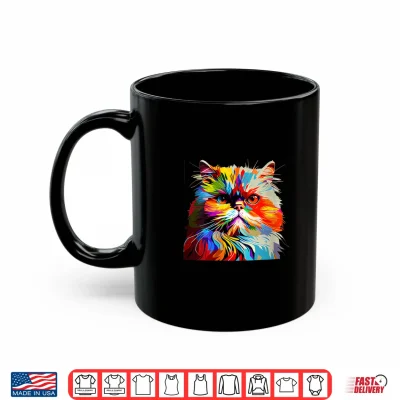 Mug Womens Persian Cat Lovers Colorful Pop Art Persian Cat Shirt