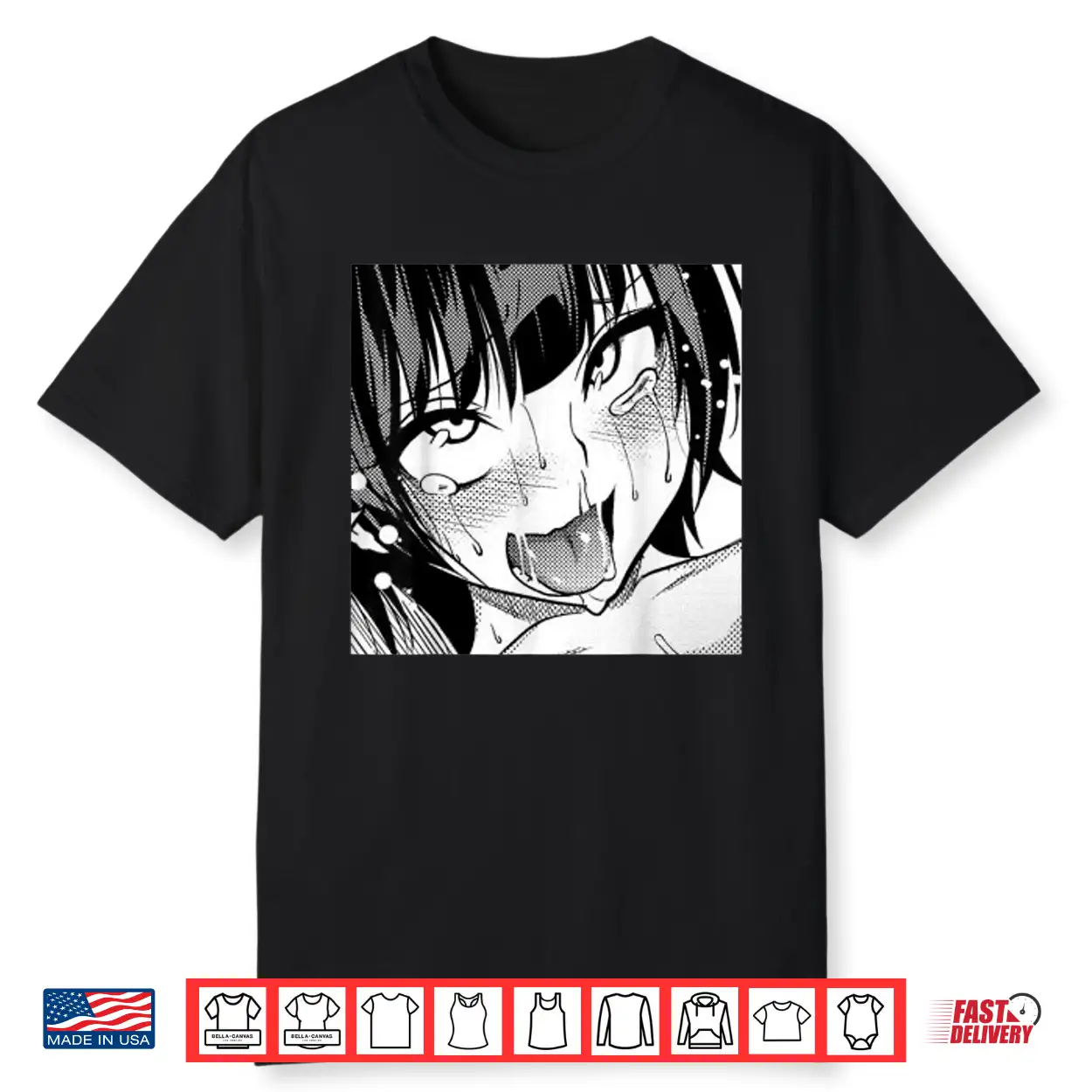 Ahegao Anime Girl With Tongue And Hands Out Weeb Shirt