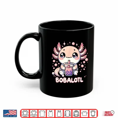 Mug Axolotl Boba Tea Kawaii Anime Cute Kids Teen Girls Shirt