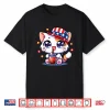 Cute 4Th Of July Cat Shirt Girls Kids Kawaii Anime Boba Tea Shirt