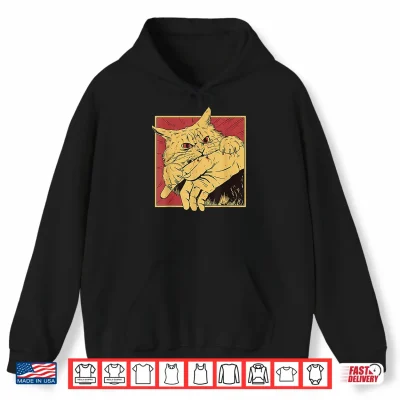 Hoodie Cat bite anime Shirt