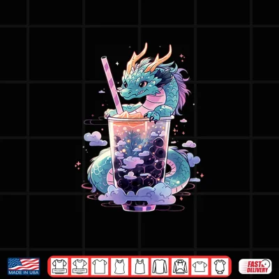 Design Dragon Boba Tea Bubble Tea Anime Kawaii Shirt