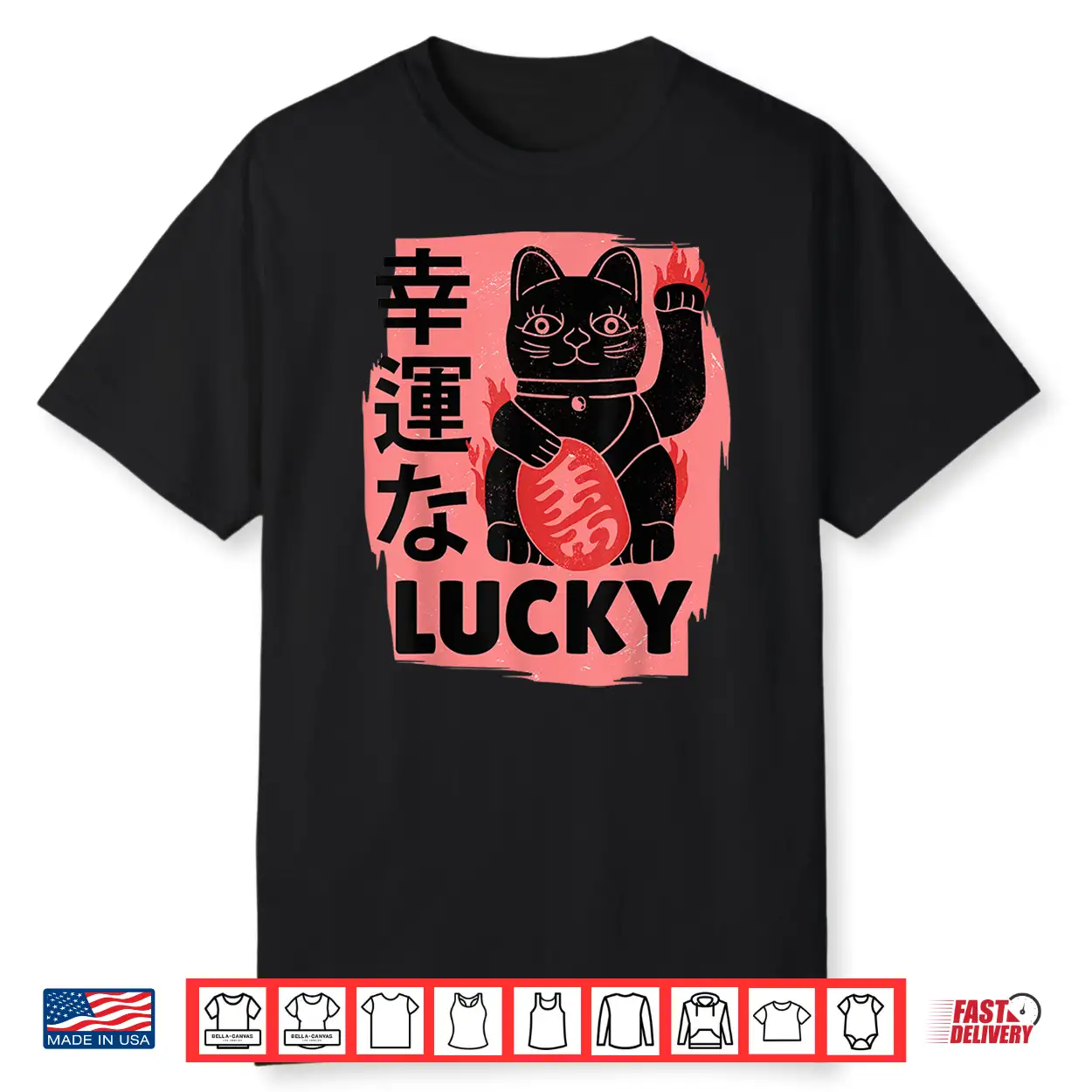 Retro Japanese Lucky Cat Kawaii Charm Anime Shirt Shirt