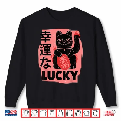 Sweatshirt Retro Japanese Lucky Cat Kawaii Charm Anime Shirt Shirt