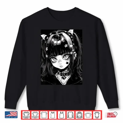 Sweatshirt Anime Girl Soft Grunge Waifu Kawaii Gothic Girl Shirt