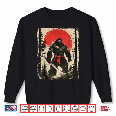 Sweatshirt Bigfoot Samurai Japanese Sword Sasquatch Shirt