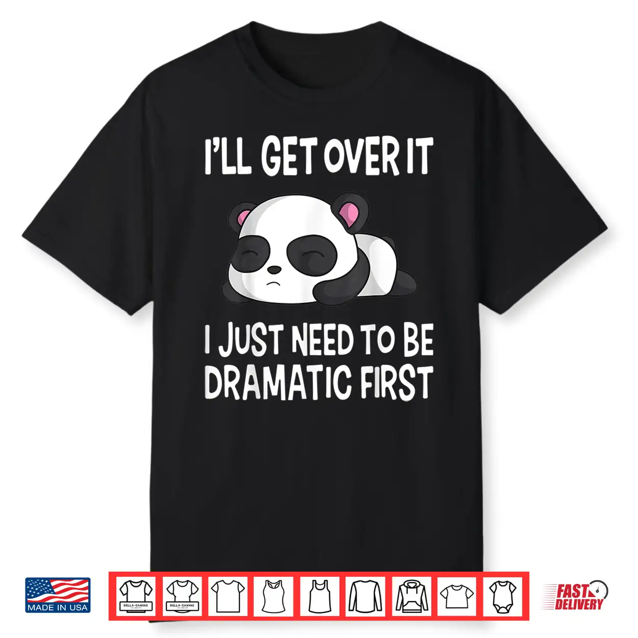 Funny Dramatic Panda Kawaii Bear Face Anime Lovers Shirt