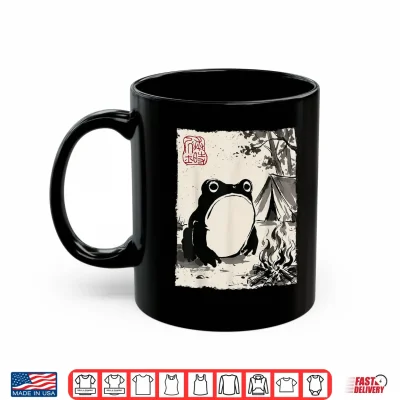 Mug Grumpy Frog Funny Camping Outdoor Anime Japanese Shirt